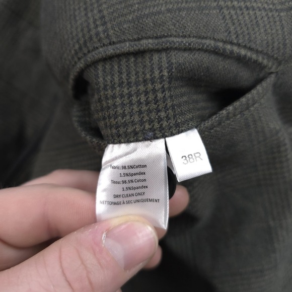 UNTUCKit Blazer Mens 38R Green Plaid Rothberg Stretch Cotton Sport Coat Jacket - Picture 8 of 16